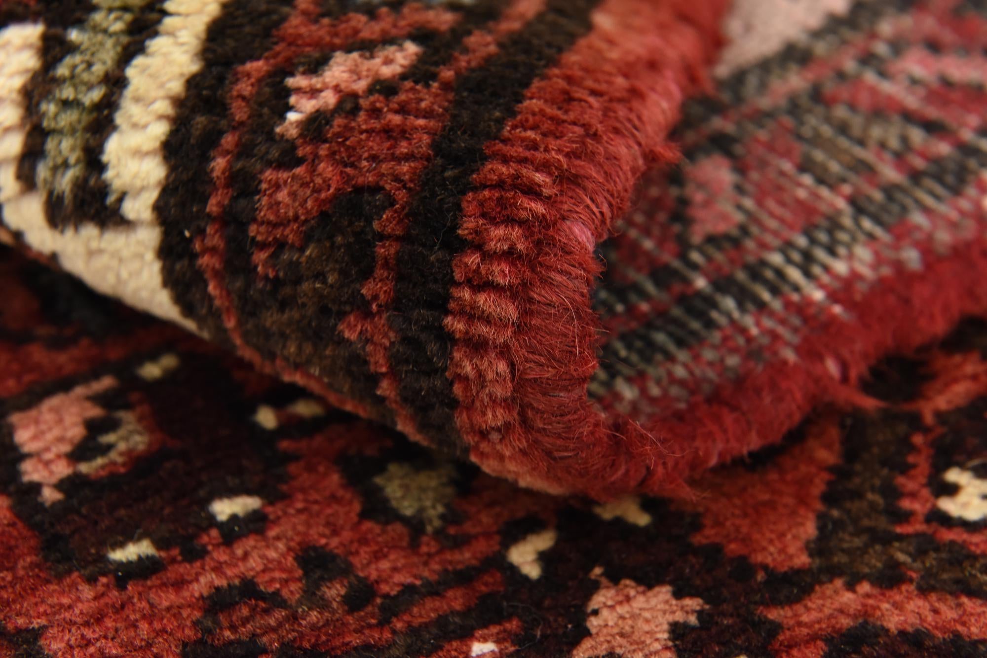 3' 7 x 10' 7 Hand Knotted Hossainabad Persian Wool Runner Rug
