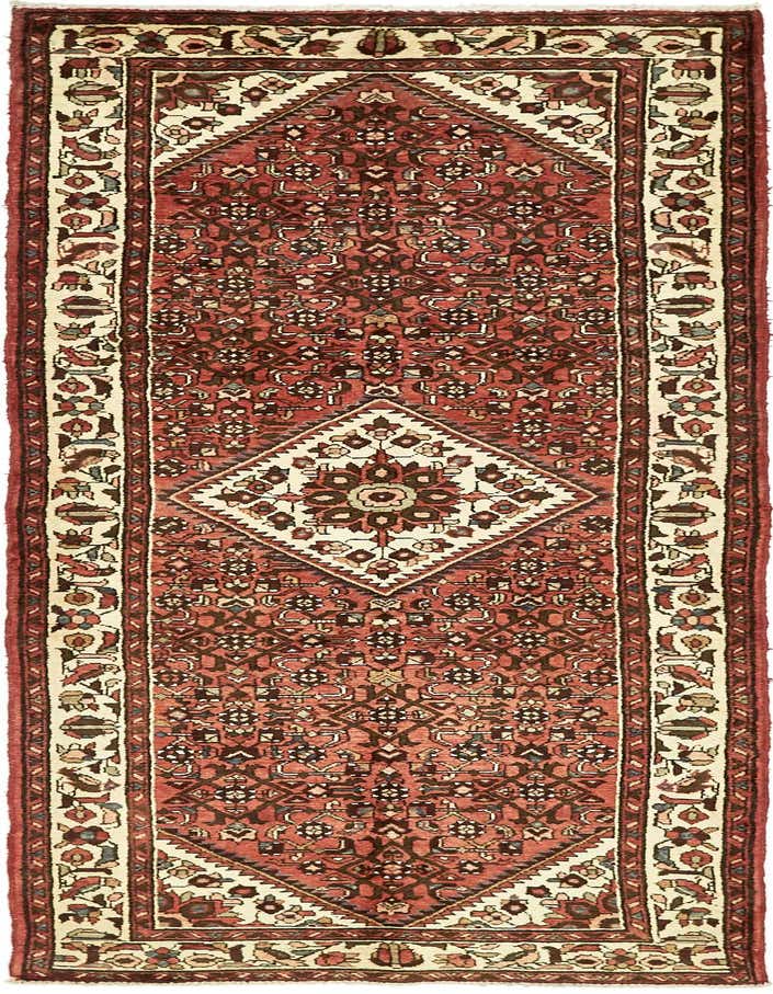 3' 7 x 10' 7 Hand Knotted Hossainabad Persian Wool Runner Rug
