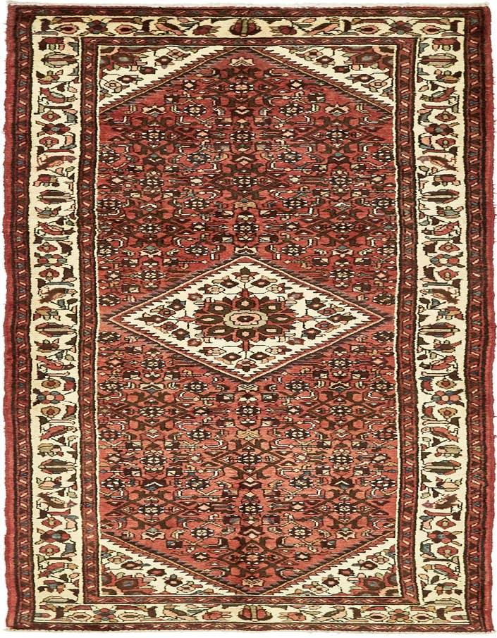 Detail image of 3' 7 x 10' 7 Hand Knotted Hossainabad Persian Wool Runner Rug