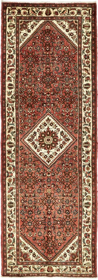 Detail image of 3' 7 x 10' 7 Hand Knotted Hossainabad Persian Wool Runner Rug