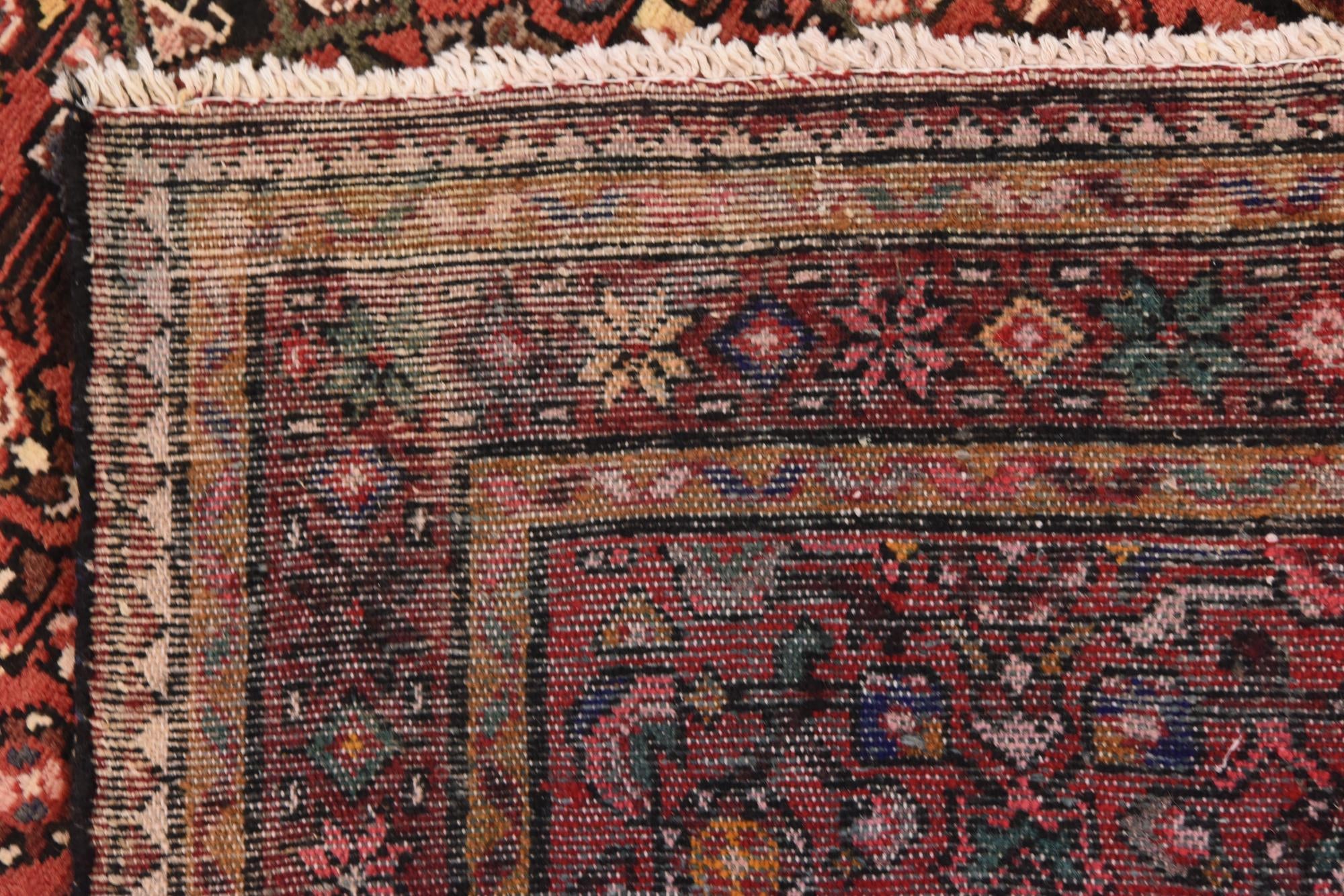 115cm x 305cm Hand Knotted Hossainabad Persian Wool Runner Rug