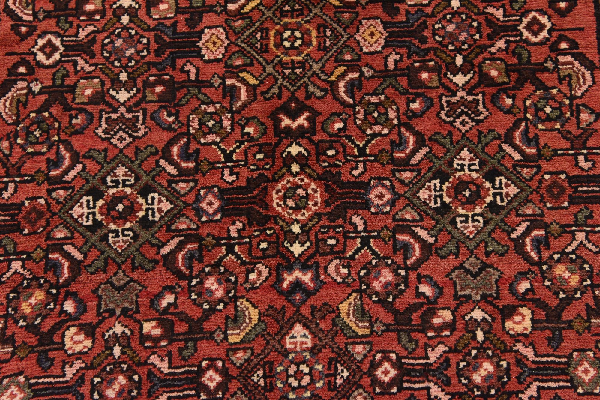 115cm x 305cm Hand Knotted Hossainabad Persian Wool Runner Rug