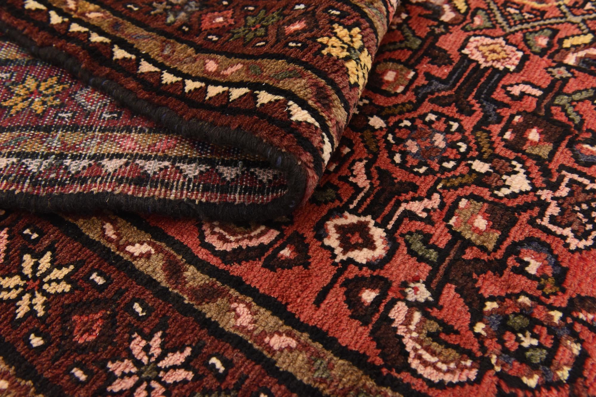 115cm x 305cm Hand Knotted Hossainabad Persian Wool Runner Rug