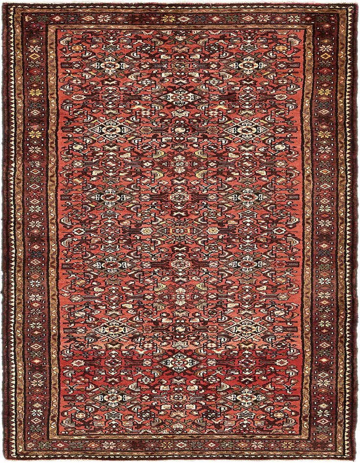 Detail image of 3' 10 x 10' Hand Knotted Hossainabad Persian Wool Runner Rug