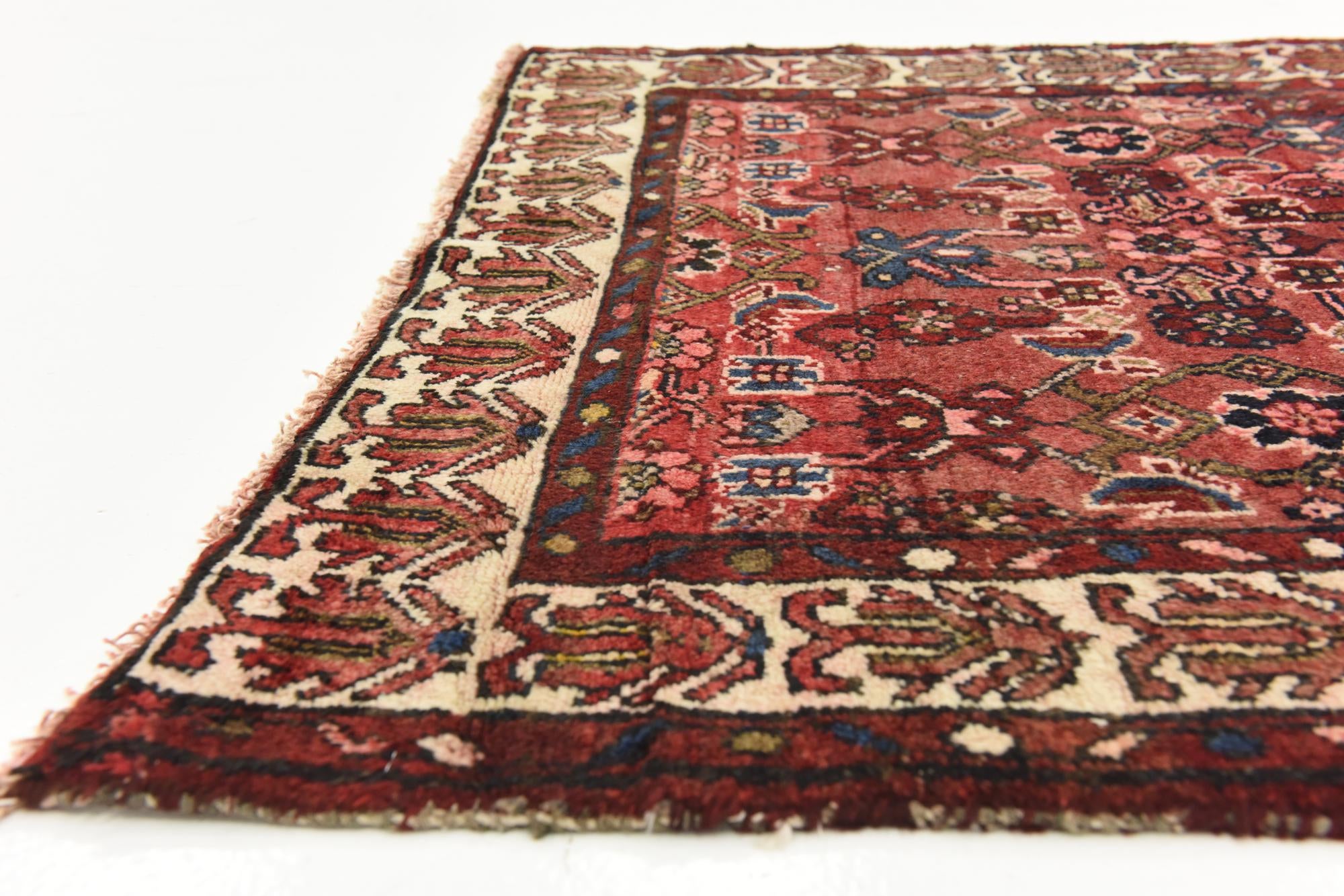 3' 8 x 10' 6 Hand Knotted Hossainabad Persian Wool Runner Rug