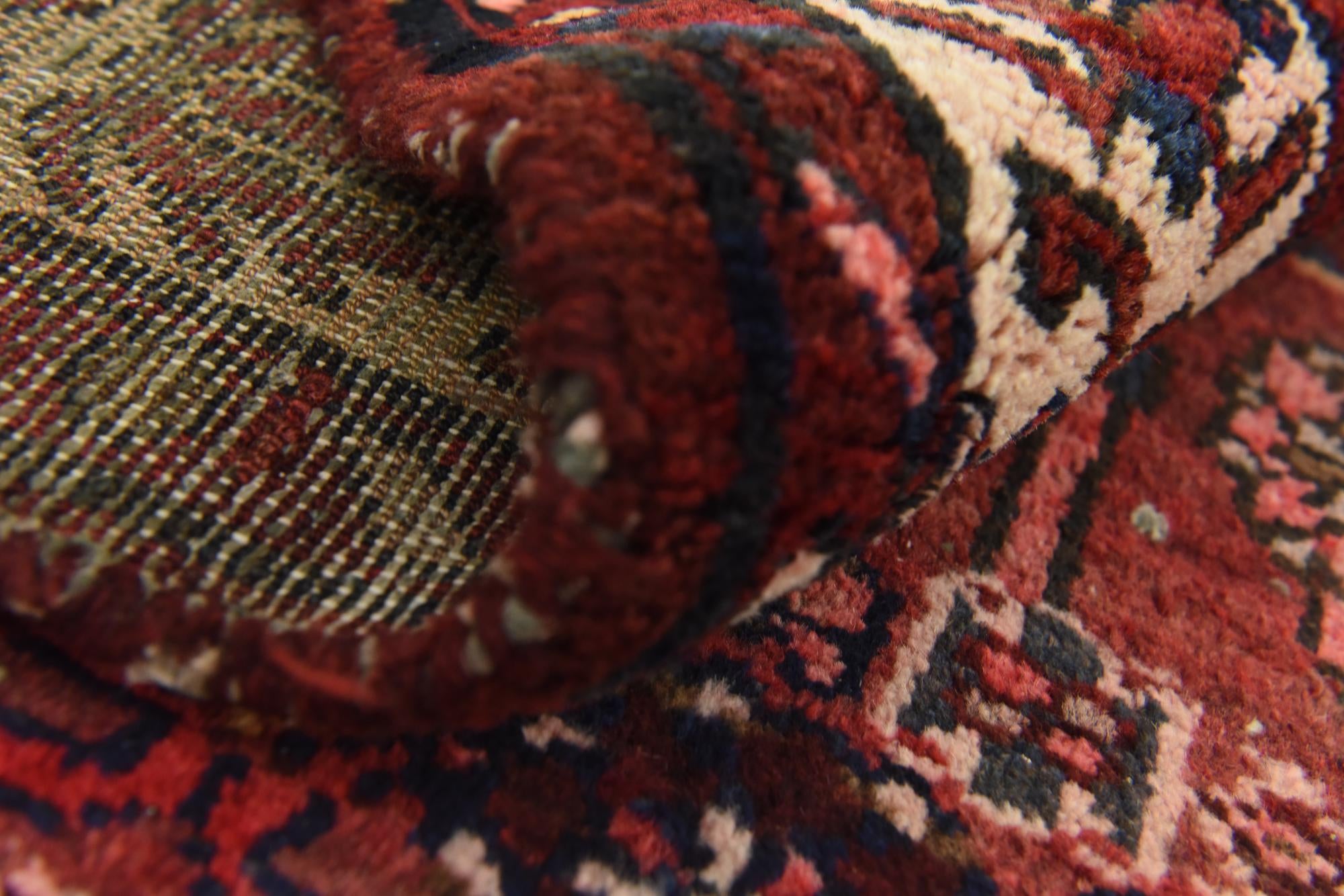 3' 8 x 10' 6 Hand Knotted Hossainabad Persian Wool Runner Rug