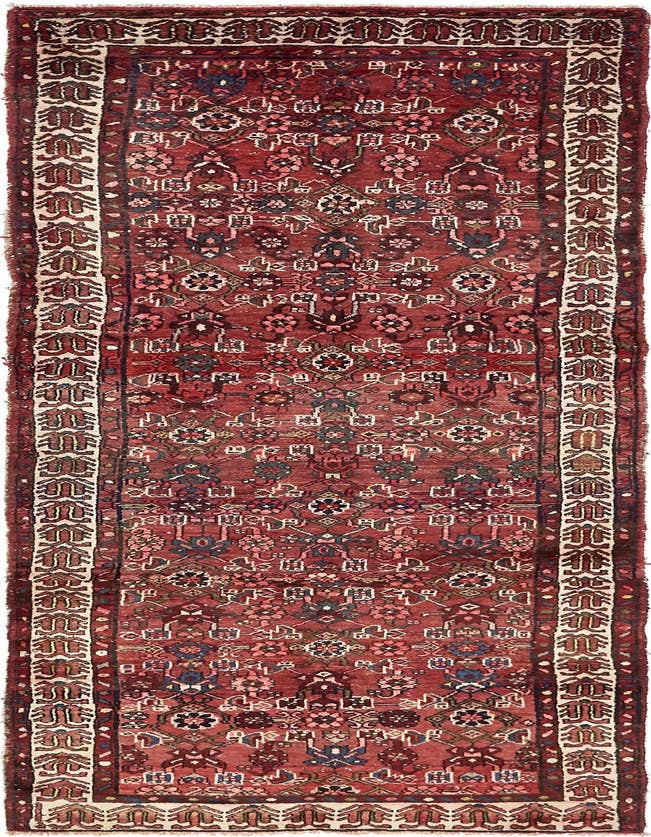 Detail image of 3' 8 x 10' 6 Hand Knotted Hossainabad Persian Wool Runner Rug