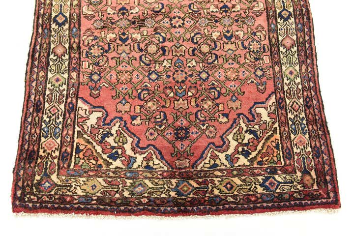 3' 10 x 10' Hand Knotted Hossainabad Persian Wool Runner Rug