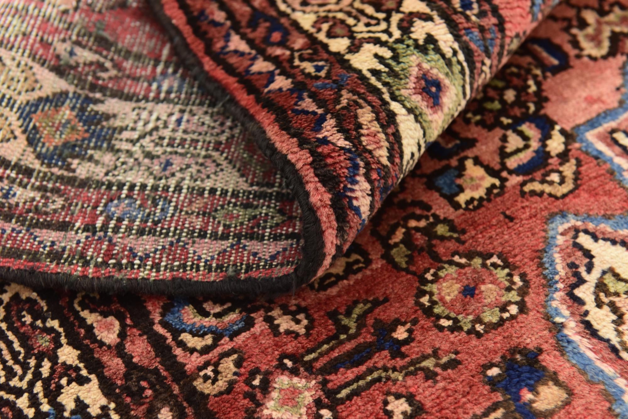 3' 10 x 10' Hand Knotted Hossainabad Persian Wool Runner Rug