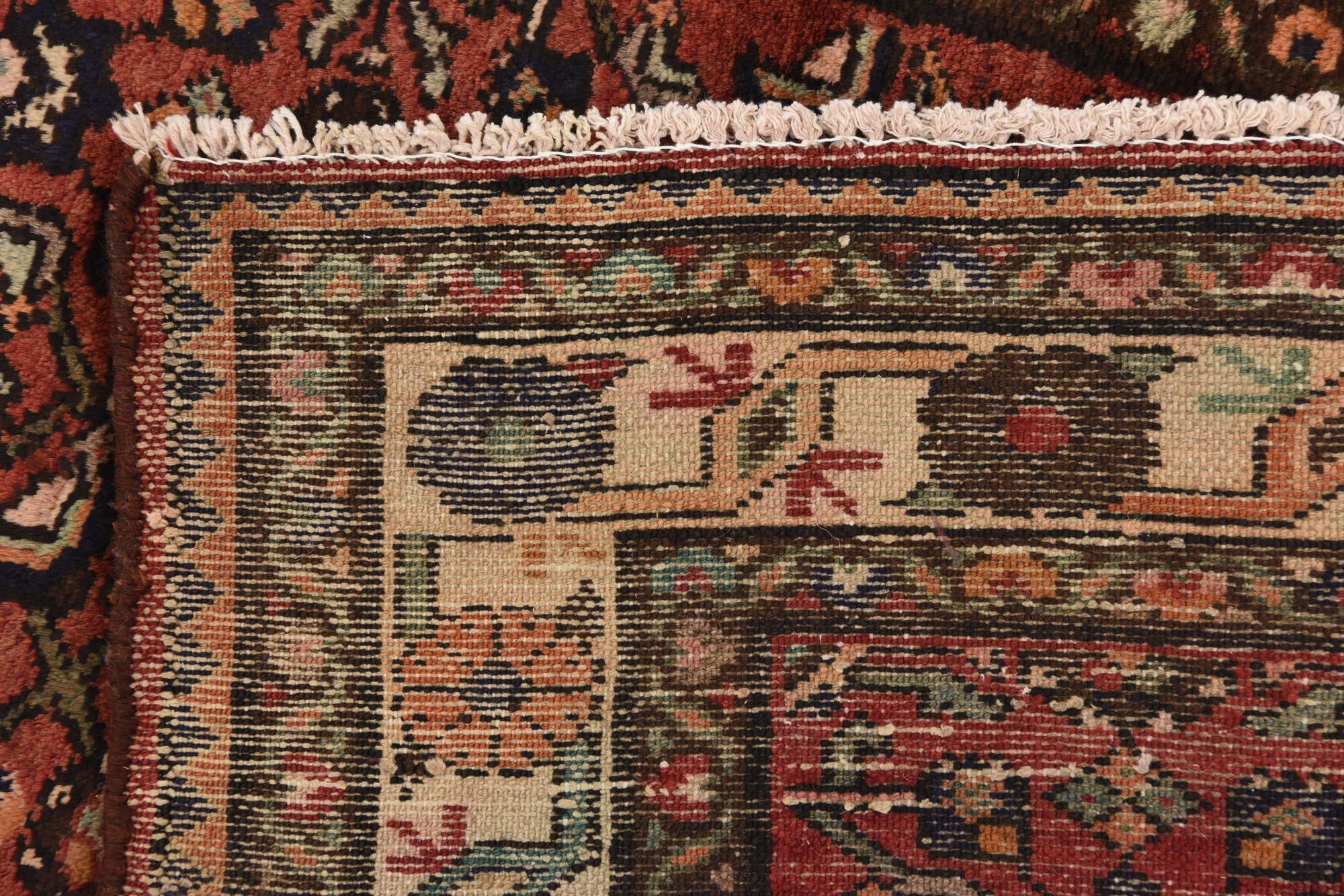 4' x 9' 10 Hand Knotted Hossainabad Persian Wool Runner Rug