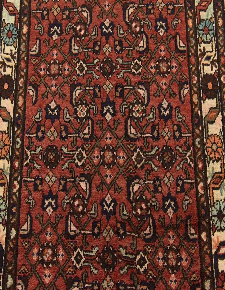 Detail image of 4' x 9' 10  Hand Knotted Hossainabad Persian Wool Runner Rug