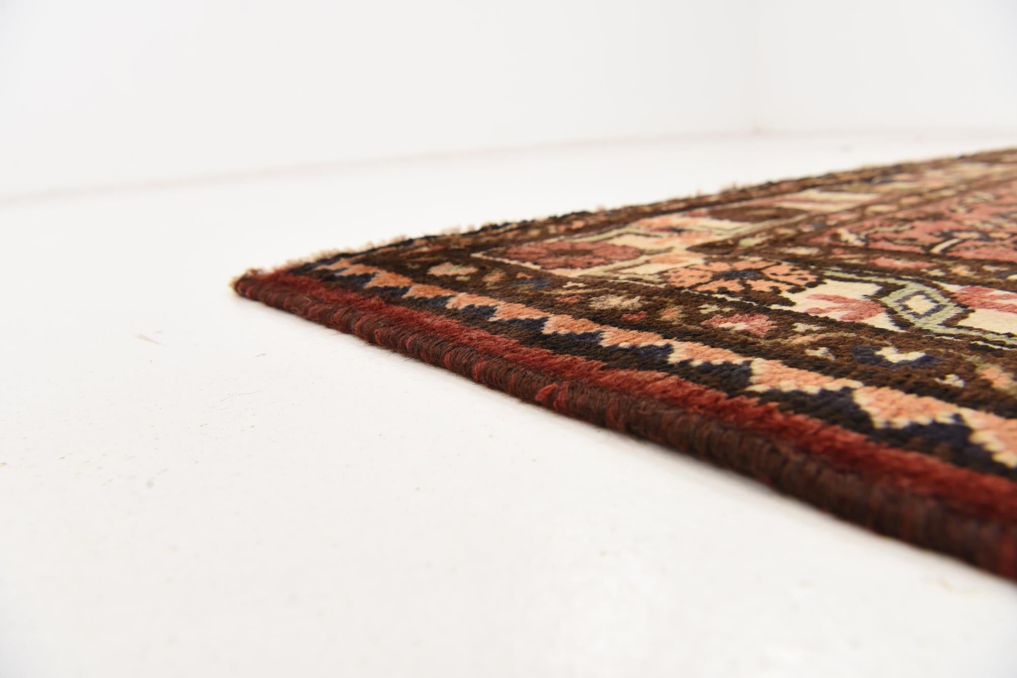 4' x 9' 10 Hand Knotted Hossainabad Persian Wool Runner Rug