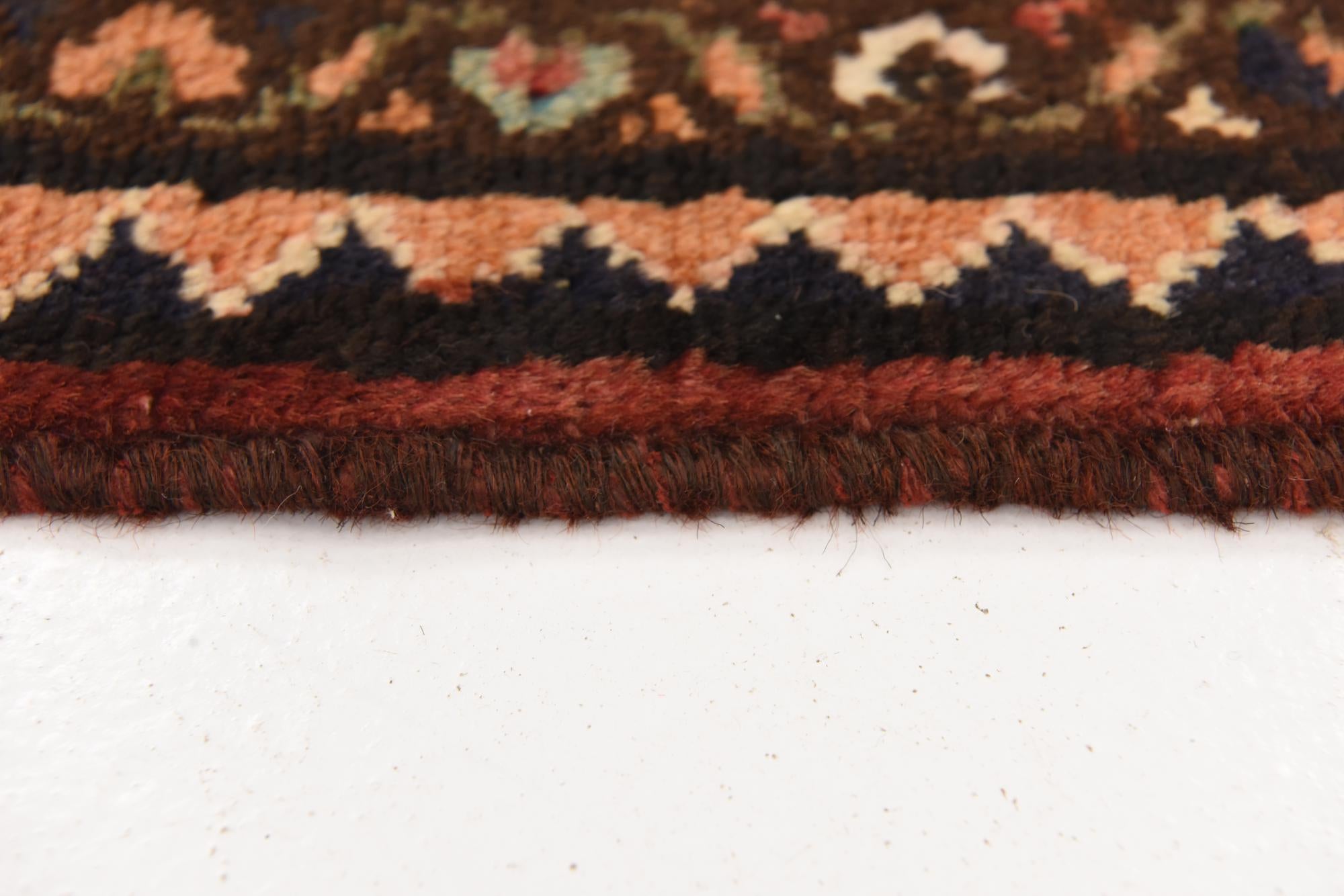 4' x 9' 10 Hand Knotted Hossainabad Persian Wool Runner Rug
