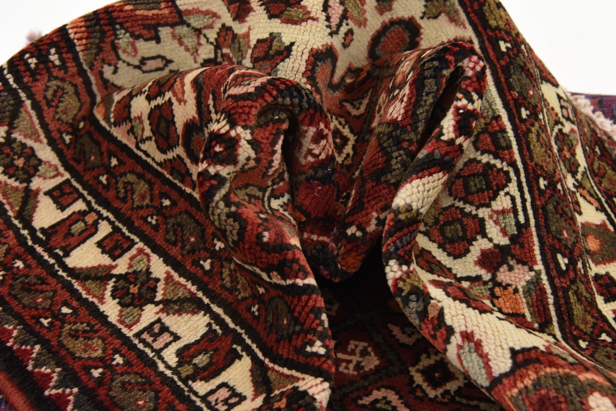 3' 7 x 10' 7 Hand Knotted Hossainabad Persian Wool Runner Rug