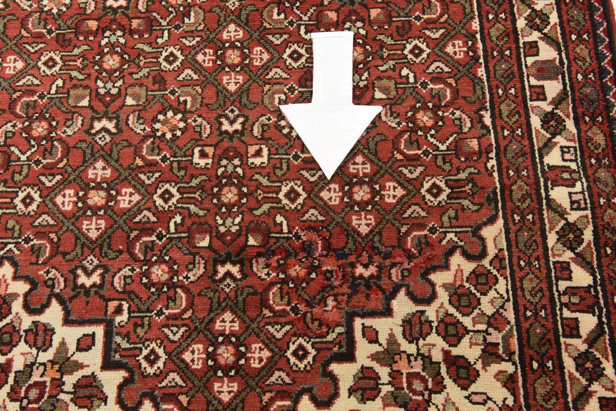 3' 7 x 10' 7 Hand Knotted Hossainabad Persian Wool Runner Rug