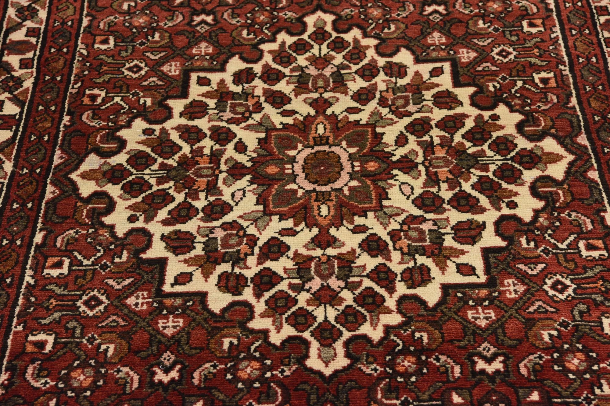 3' 7 x 10' 7 Hand Knotted Hossainabad Persian Wool Runner Rug