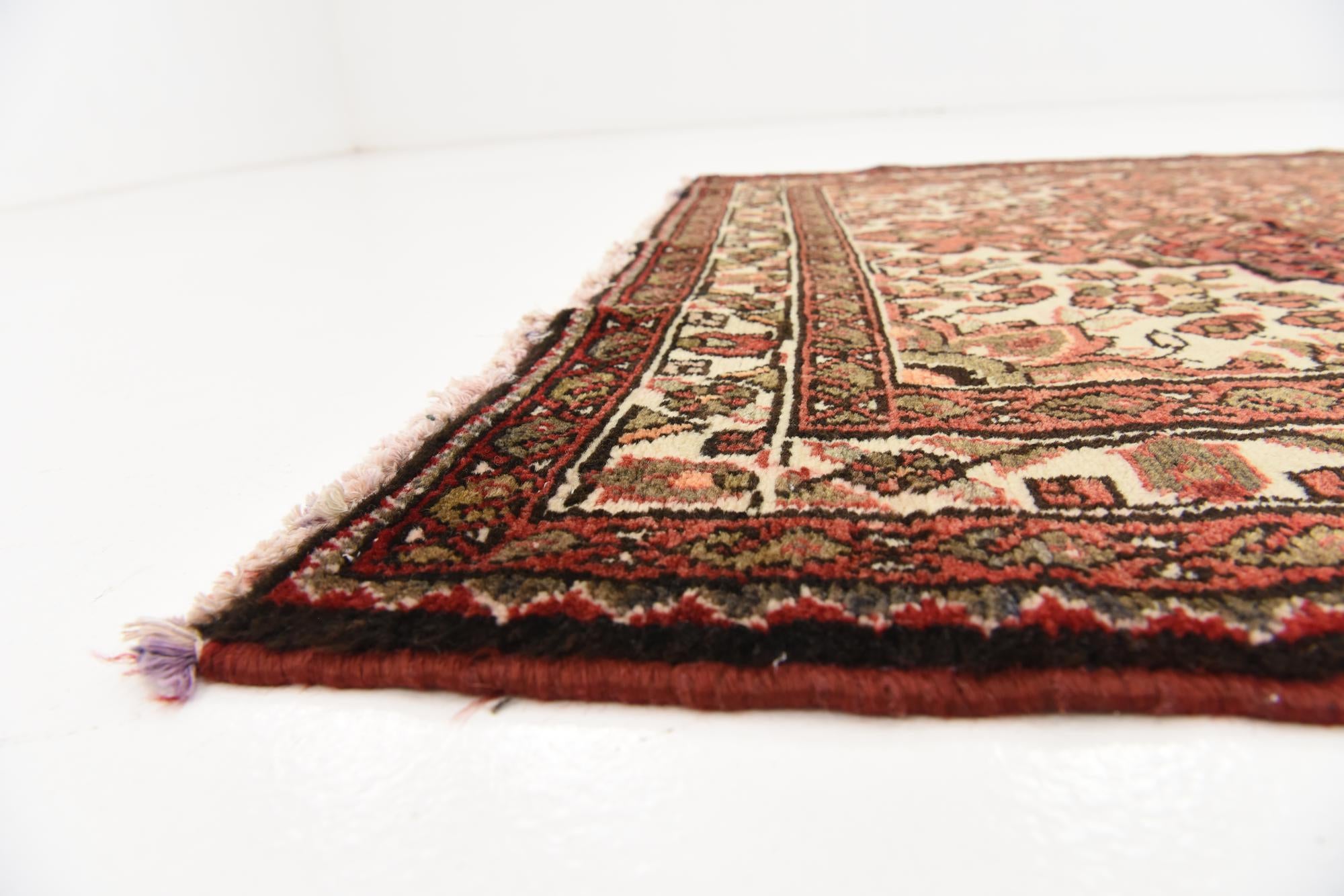 3' 7 x 10' 7 Hand Knotted Hossainabad Persian Wool Runner Rug