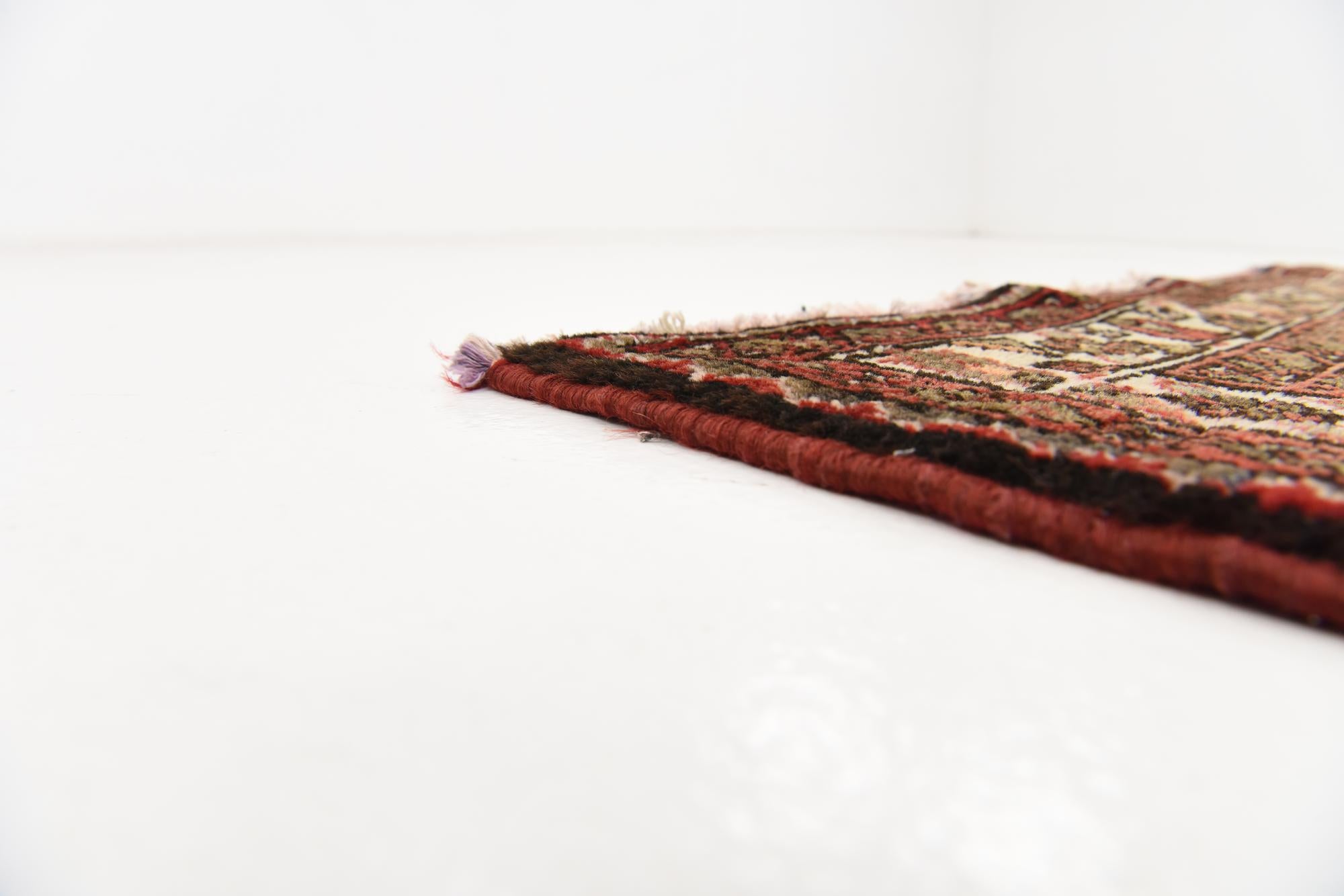 3' 7 x 10' 7 Hand Knotted Hossainabad Persian Wool Runner Rug