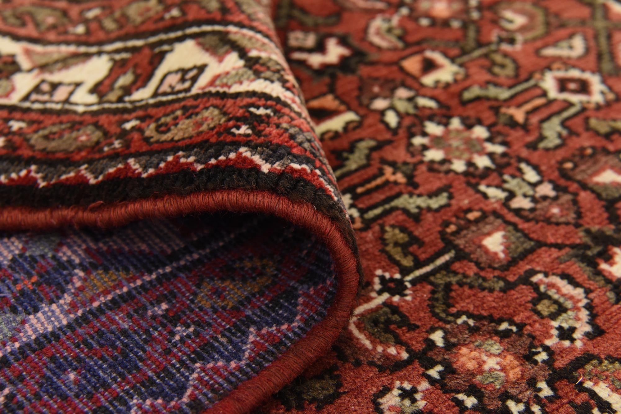 3' 7 x 10' 7 Hand Knotted Hossainabad Persian Wool Runner Rug