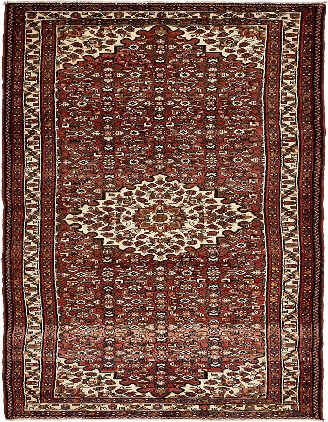 Detail image of 3' 7 x 10' 7 Hand Knotted Hossainabad Persian Wool Runner Rug