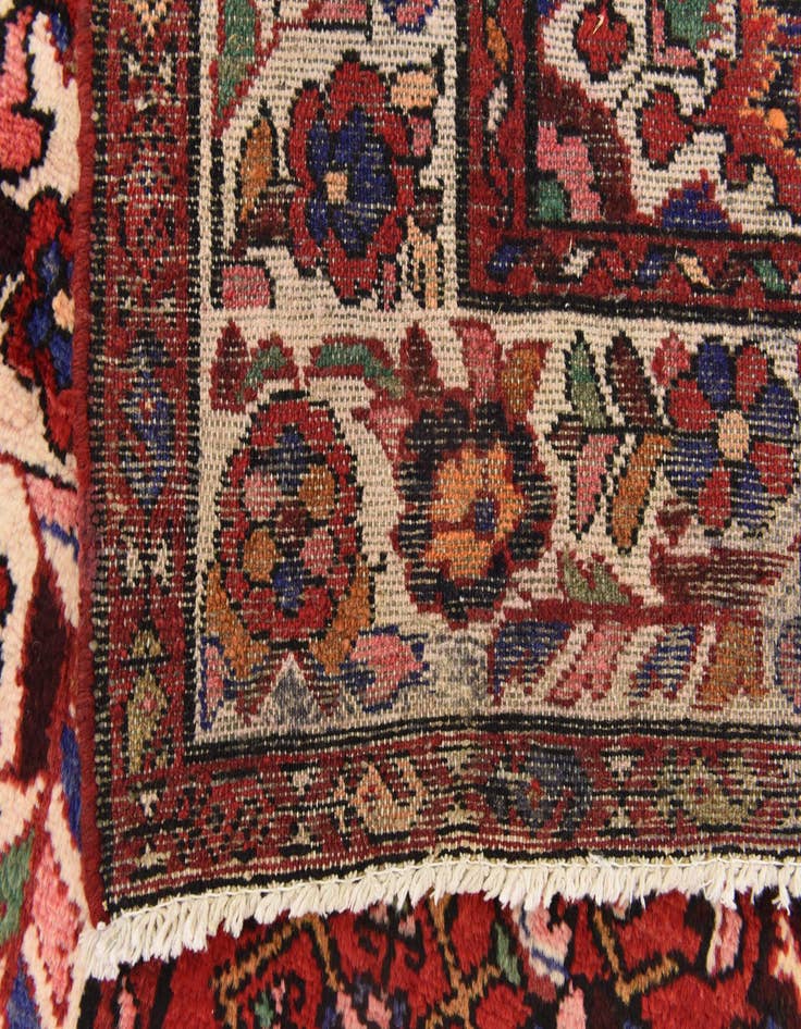 Detail image of 4' x 9' 6  Hand Knotted Hossainabad Persian Wool Runner Rug
