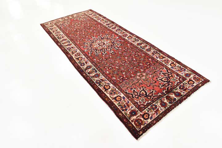 4' x 9' 6 Hand Knotted Hossainabad Persian Wool Runner Rug