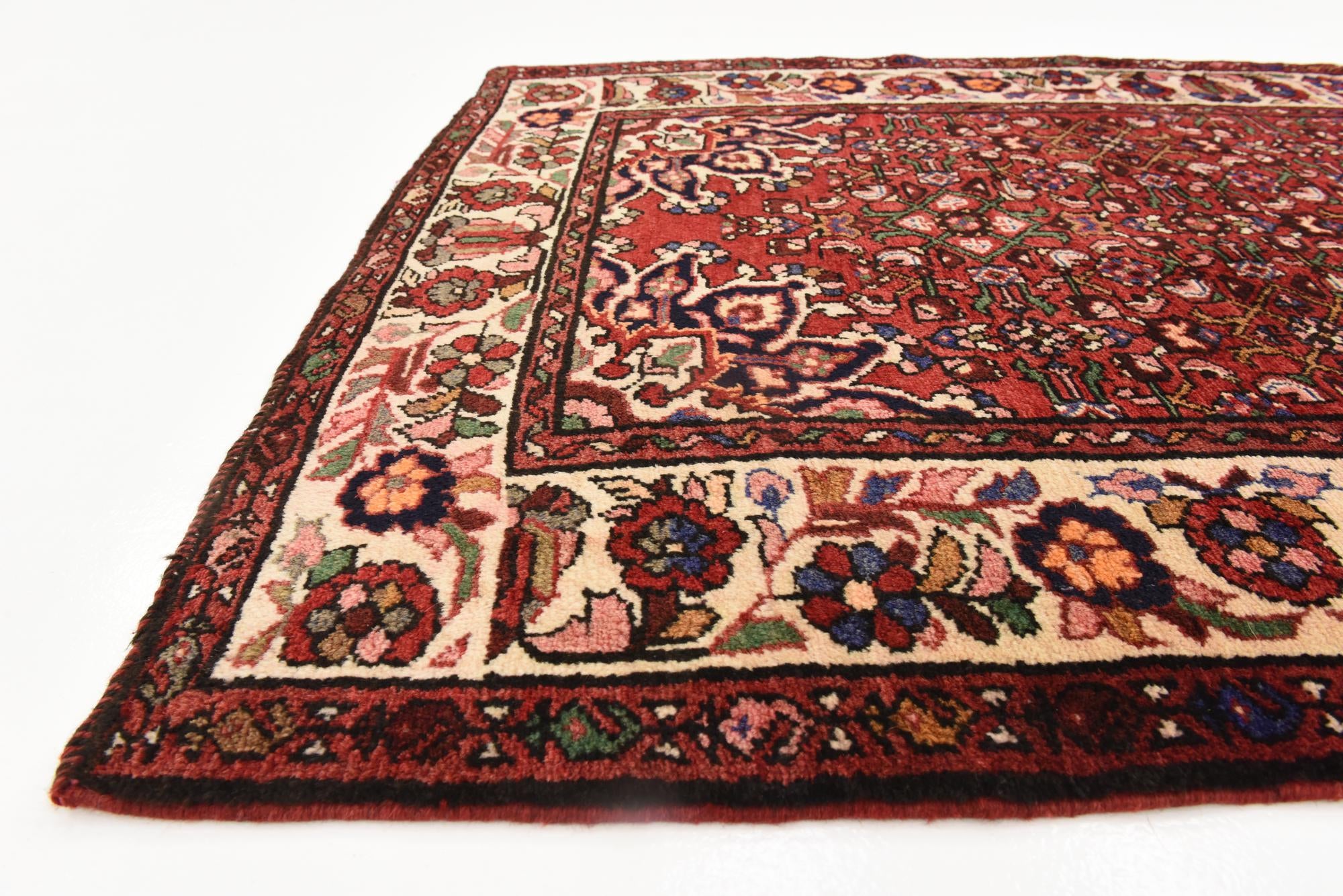 4' x 9' 6 Hand Knotted Hossainabad Persian Wool Runner Rug