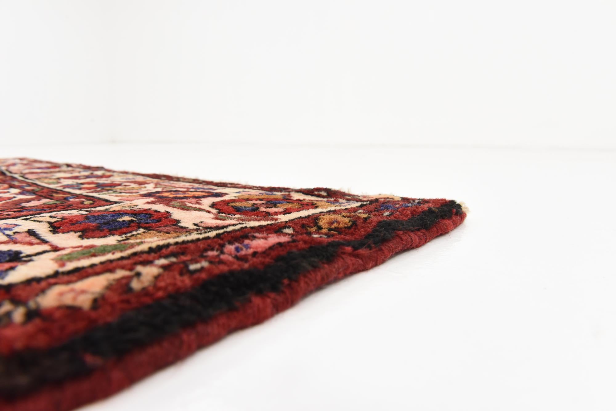 4' x 9' 6 Hand Knotted Hossainabad Persian Wool Runner Rug