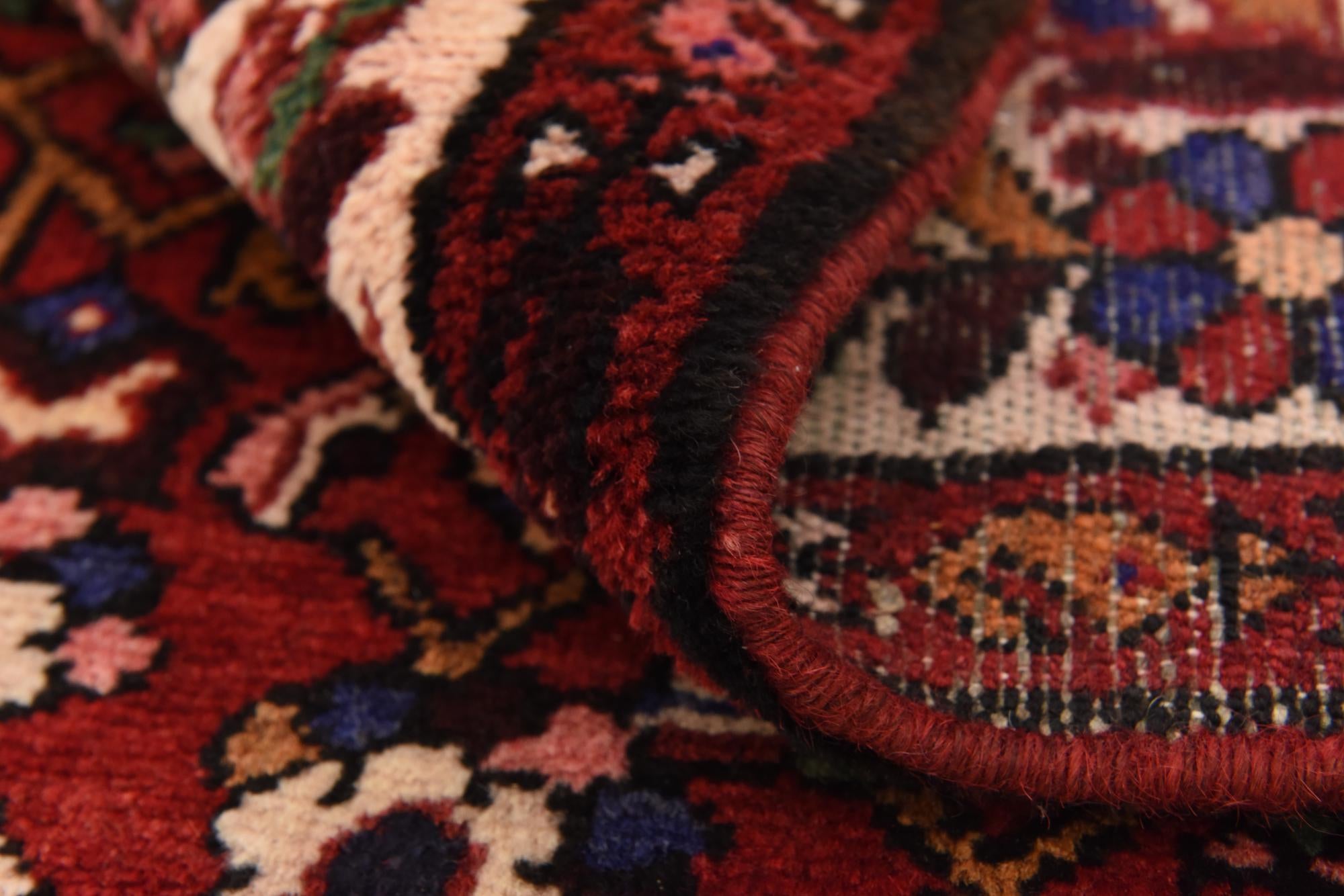 4' x 9' 6 Hand Knotted Hossainabad Persian Wool Runner Rug