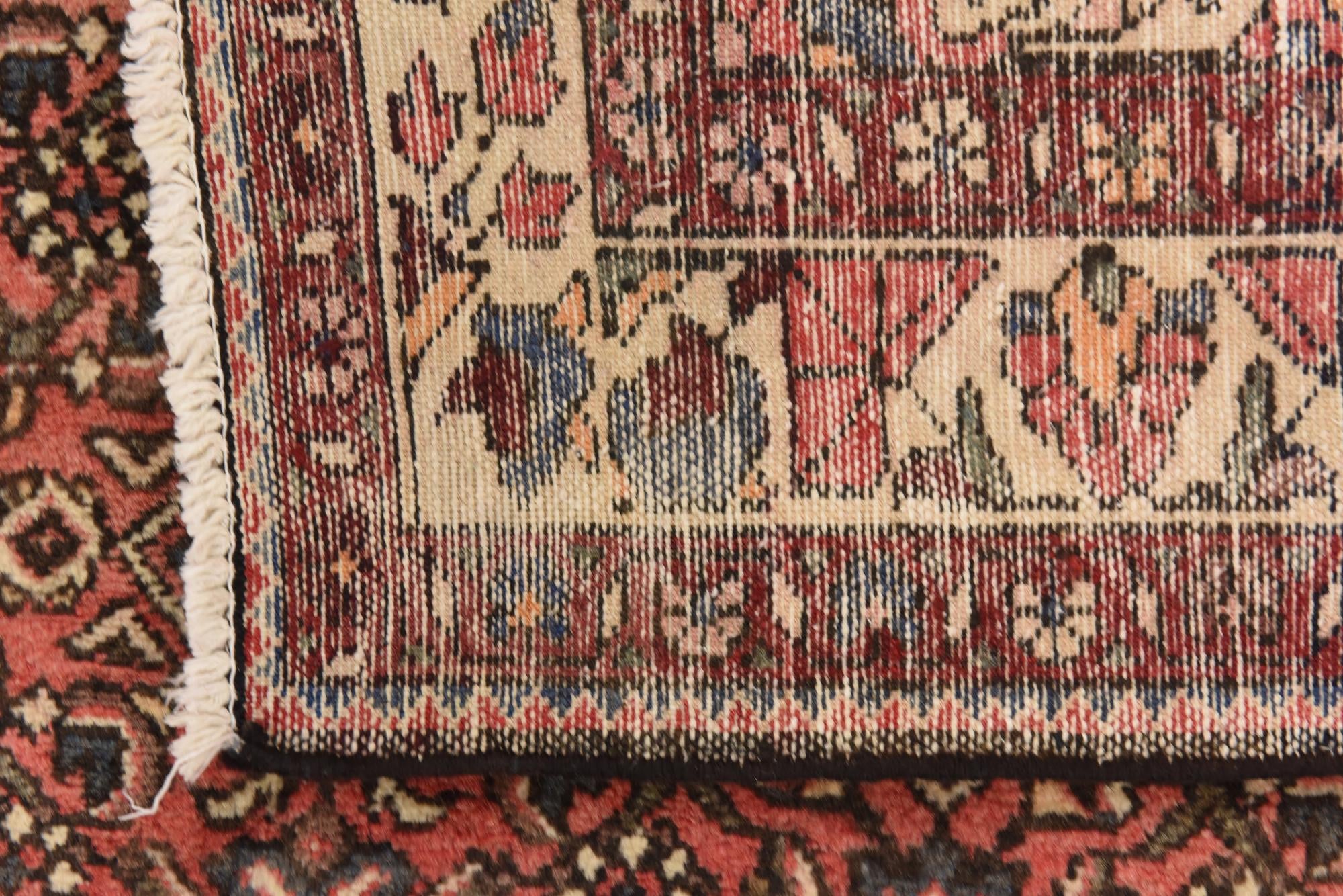 3' 10 x 10' Hand Knotted Hossainabad Persian Wool Runner Rug