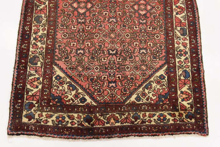 3' 10 x 10' Hand Knotted Hossainabad Persian Wool Runner Rug