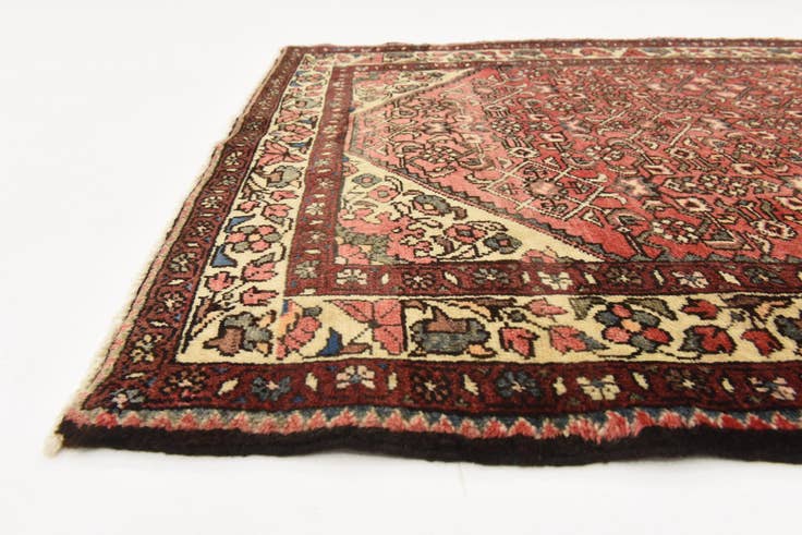 Detail image of 3' 10 x 10' Hand Knotted Hossainabad Persian Wool Runner Rug