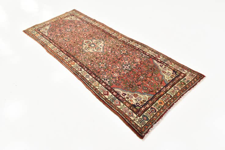 Detail image of 3' 10 x 9' 6 Hand Knotted Hossainabad Persian Wool Runner Rug