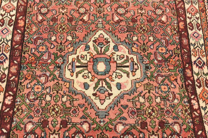 3' 10 x 9' 6 Hand Knotted Hossainabad Persian Wool Runner Rug