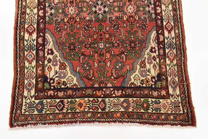 3' 10 x 9' 6 Hand Knotted Hossainabad Persian Wool Runner Rug