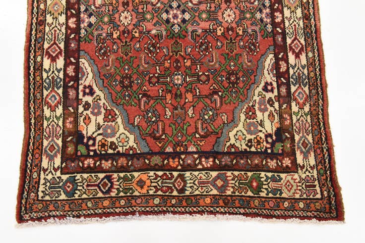 Detail image of 3' 10 x 9' 6 Hand Knotted Hossainabad Persian Wool Runner Rug