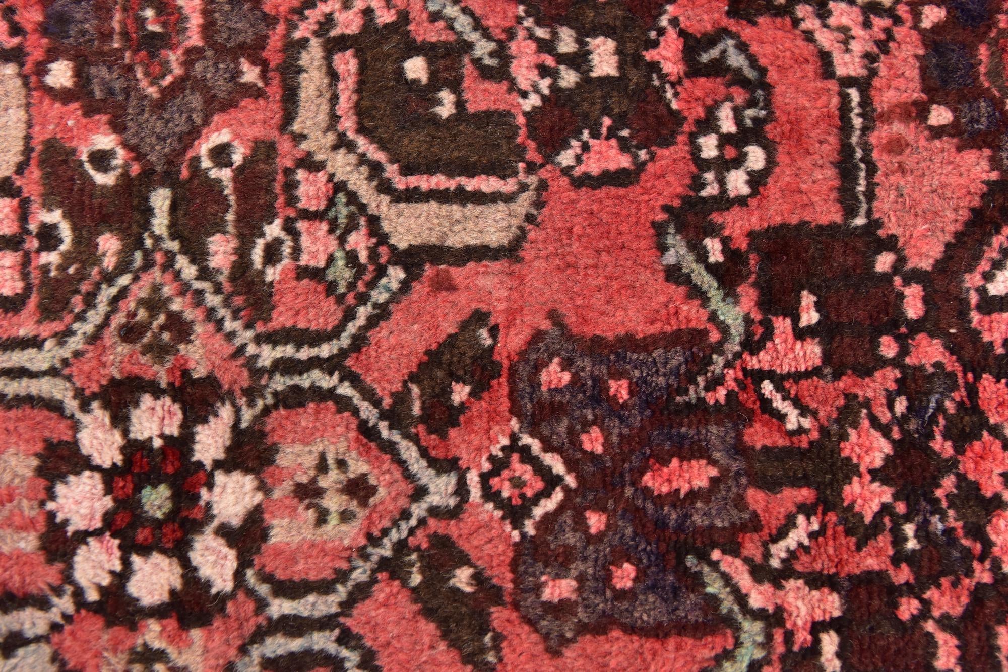 3' 6 x 9' 9 Hand Knotted Hossainabad Persian Wool Runner Rug