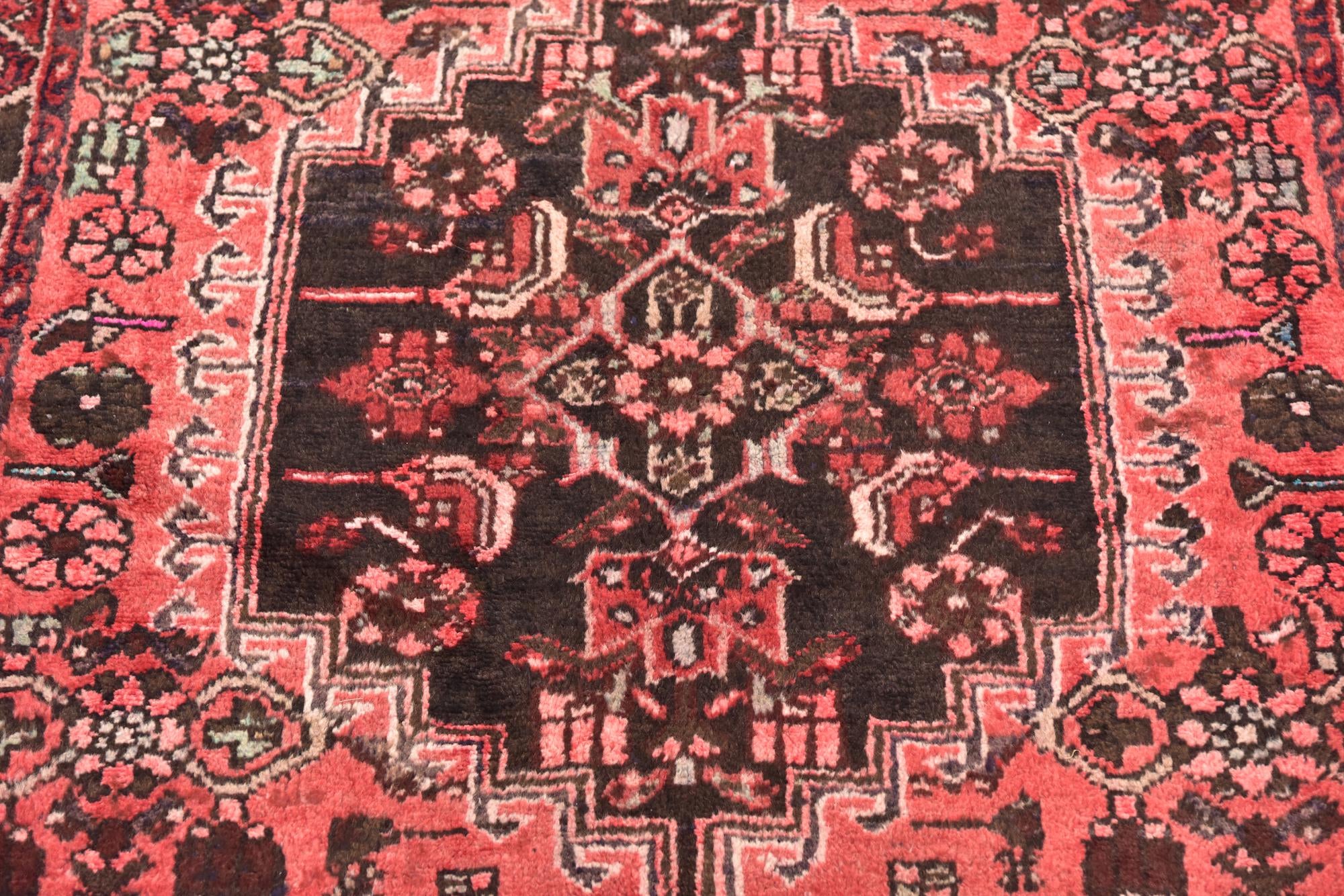 3' 6 x 9' 9 Hand Knotted Hossainabad Persian Wool Runner Rug