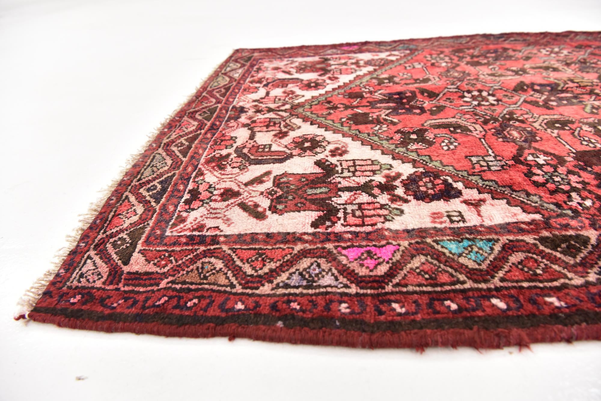 3' 6 x 9' 9 Hand Knotted Hossainabad Persian Wool Runner Rug