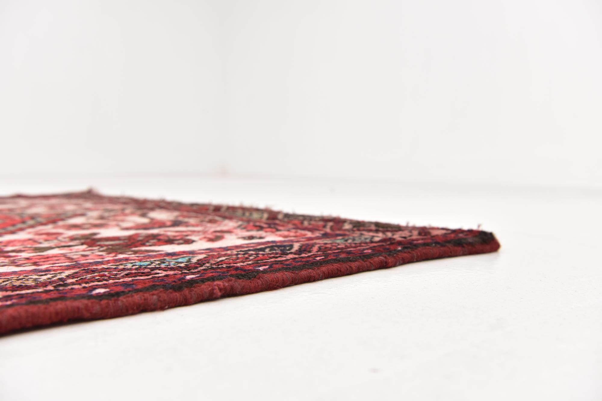 3' 6 x 9' 9 Hand Knotted Hossainabad Persian Wool Runner Rug