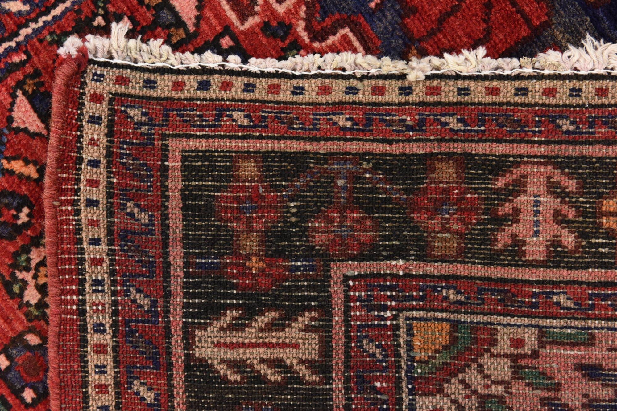 3' 9 x 9' 10 Hand Knotted Hossainabad Persian Wool Runner Rug