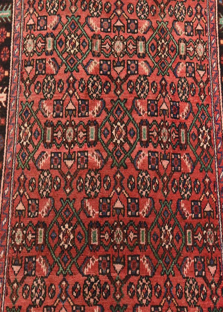 3' 9 x 9' 10 Hand Knotted Hossainabad Persian Wool Runner Rug