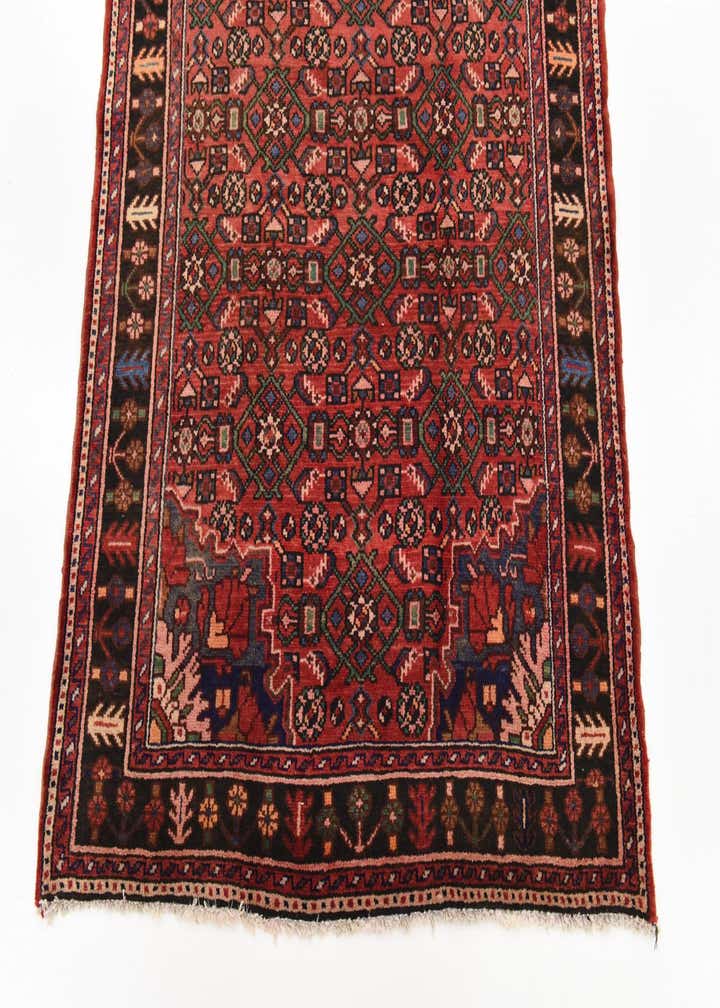 3' 9 x 9' 10 Hand Knotted Hossainabad Persian Wool Runner Rug