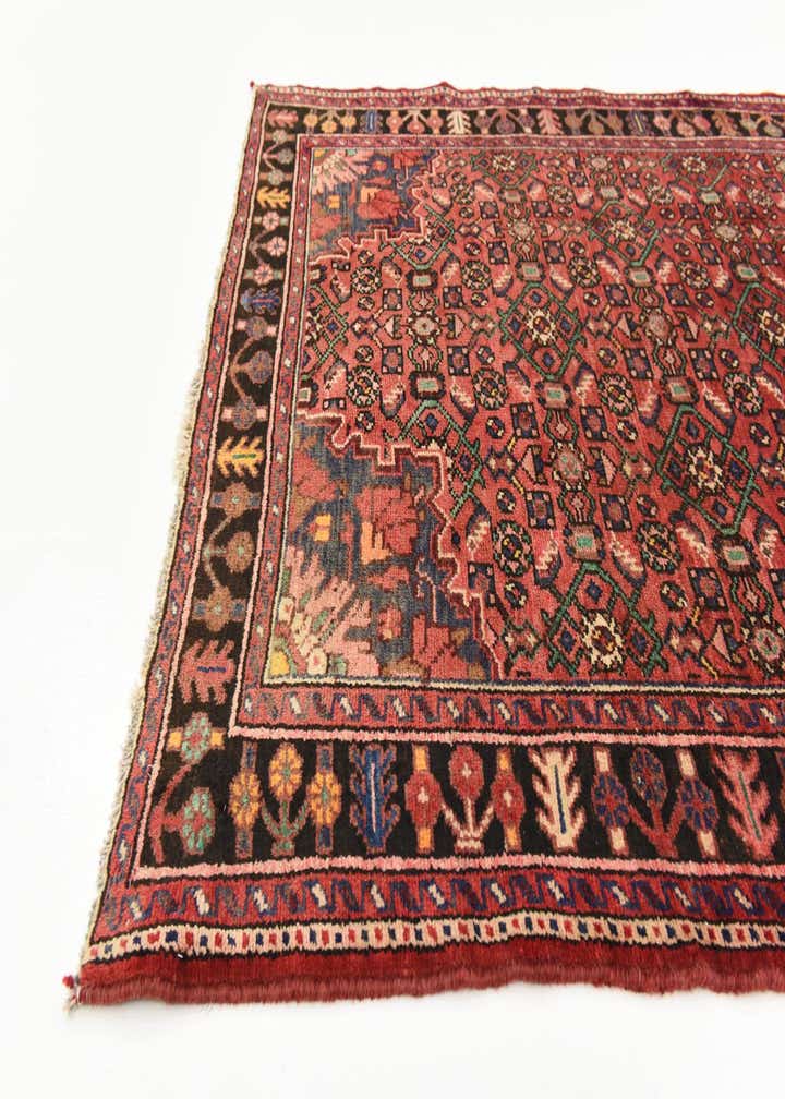 3' 9 x 9' 10 Hand Knotted Hossainabad Persian Wool Runner Rug