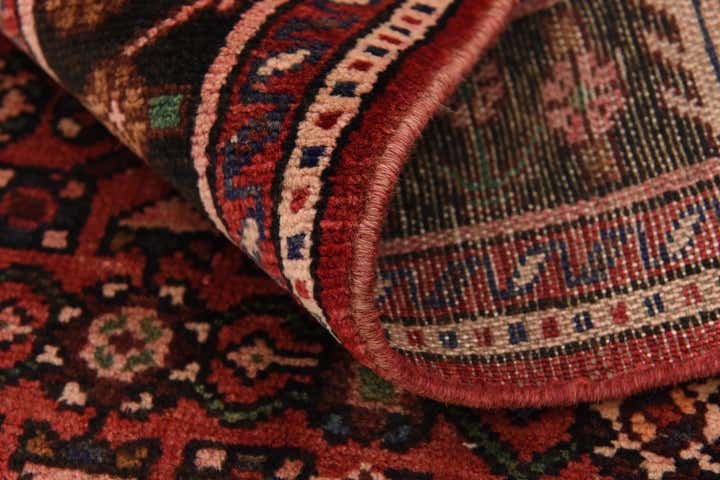 3' 9 x 9' 10 Hand Knotted Hossainabad Persian Wool Runner Rug