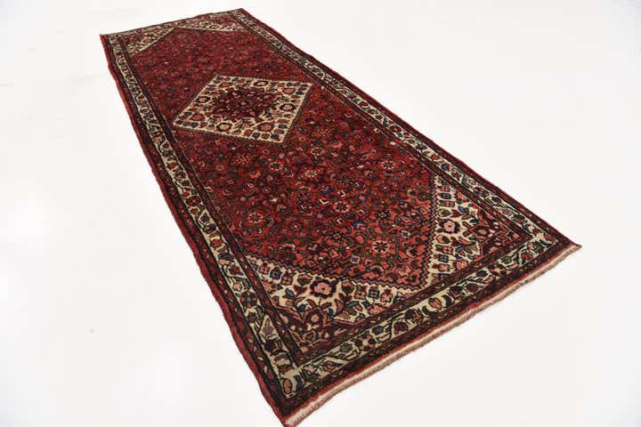 3' 10 x 10' 2 Hand Knotted Hossainabad Persian Wool Runner Rug