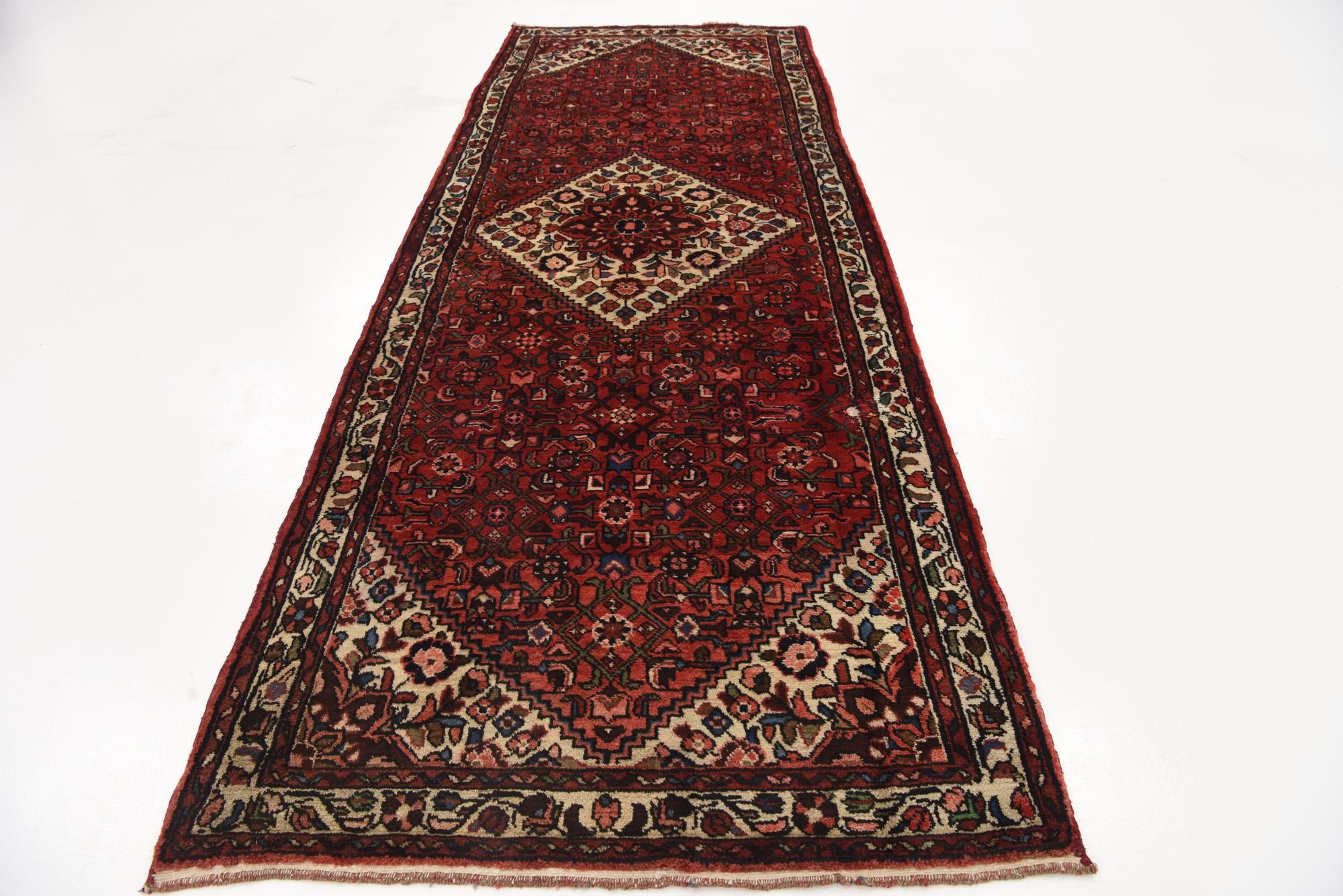 3' 10 x 10' 2 Hand Knotted Hossainabad Persian Wool Runner Rug