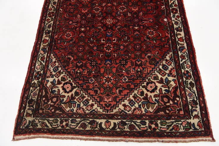 Detail image of 3' 10 x 10' 2 Hand Knotted Hossainabad Persian Wool Runner Rug