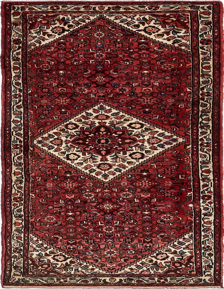 Detail image of 3' 10 x 10' 2 Hand Knotted Hossainabad Persian Wool Runner Rug