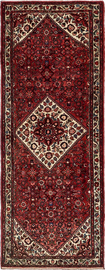 Detail image of 3' 10 x 10' 2 Hand Knotted Hossainabad Persian Wool Runner Rug